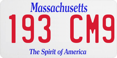 MA license plate 193CM9