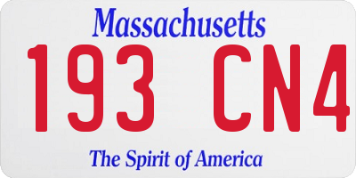 MA license plate 193CN4
