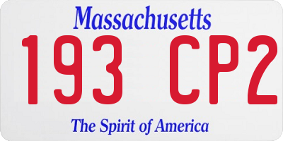 MA license plate 193CP2