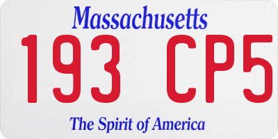 MA license plate 193CP5