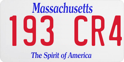 MA license plate 193CR4