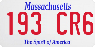 MA license plate 193CR6