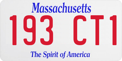MA license plate 193CT1