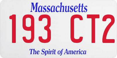 MA license plate 193CT2
