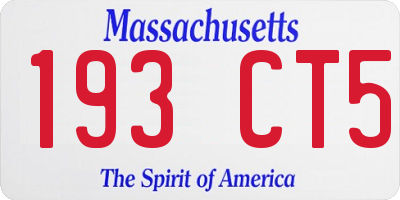 MA license plate 193CT5
