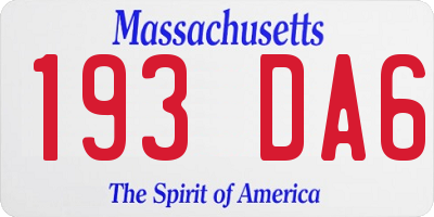 MA license plate 193DA6