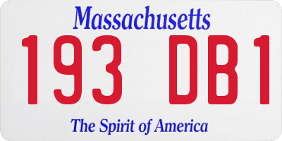 MA license plate 193DB1
