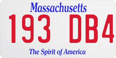 MA license plate 193DB4