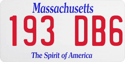 MA license plate 193DB6