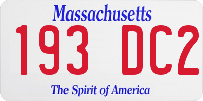 MA license plate 193DC2