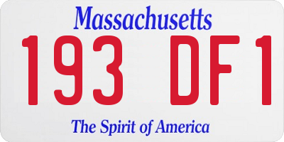 MA license plate 193DF1