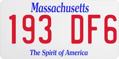 MA license plate 193DF6