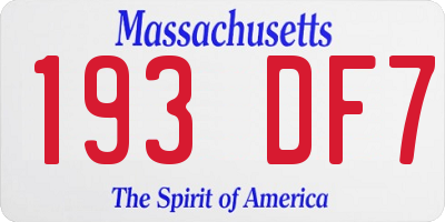MA license plate 193DF7