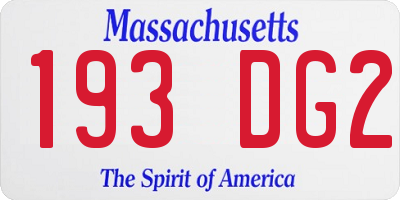 MA license plate 193DG2