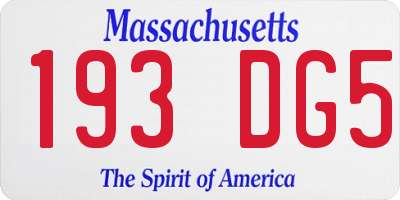MA license plate 193DG5
