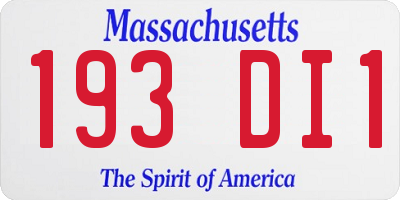 MA license plate 193DI1