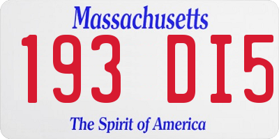 MA license plate 193DI5