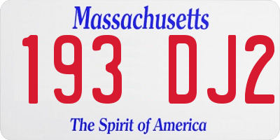 MA license plate 193DJ2