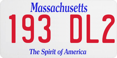 MA license plate 193DL2