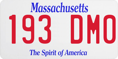 MA license plate 193DM0