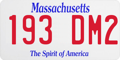 MA license plate 193DM2