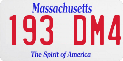 MA license plate 193DM4