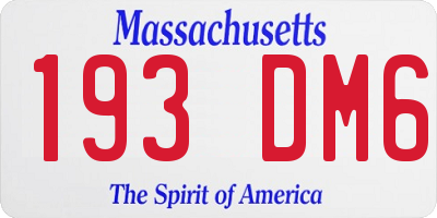 MA license plate 193DM6