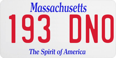 MA license plate 193DN0