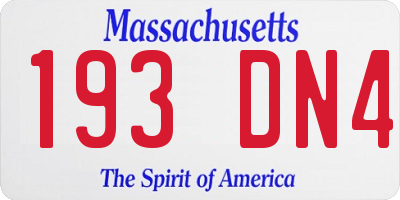 MA license plate 193DN4