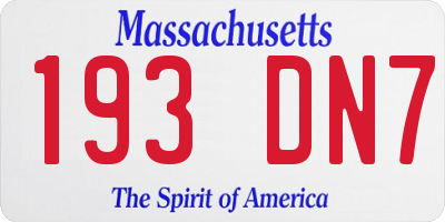 MA license plate 193DN7