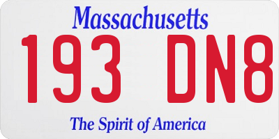 MA license plate 193DN8