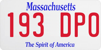 MA license plate 193DP0