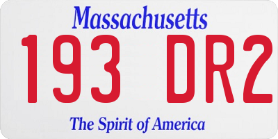 MA license plate 193DR2