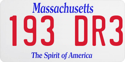 MA license plate 193DR3