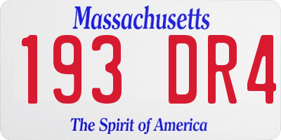 MA license plate 193DR4