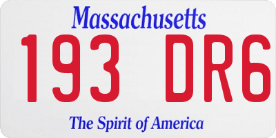 MA license plate 193DR6