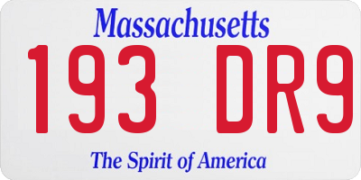 MA license plate 193DR9