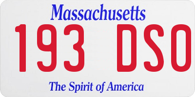 MA license plate 193DS0