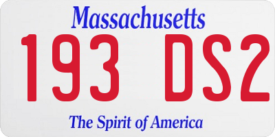 MA license plate 193DS2