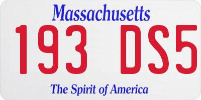 MA license plate 193DS5