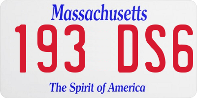 MA license plate 193DS6