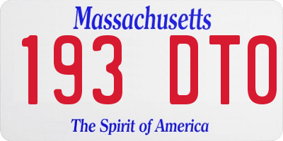 MA license plate 193DT0