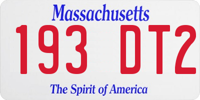 MA license plate 193DT2