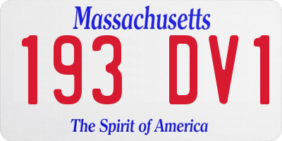 MA license plate 193DV1