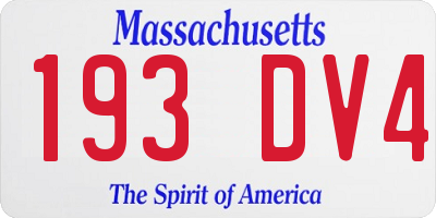 MA license plate 193DV4