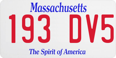 MA license plate 193DV5