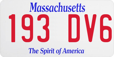 MA license plate 193DV6