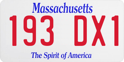 MA license plate 193DX1