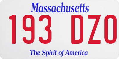 MA license plate 193DZ0