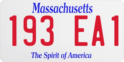 MA license plate 193EA1